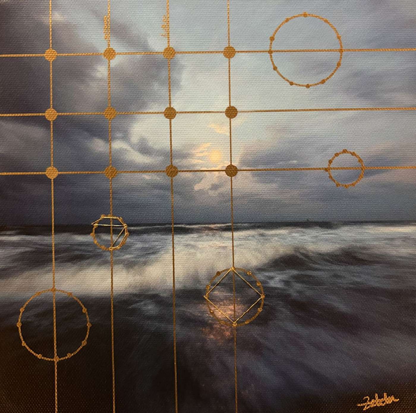Masked, original canvas, depression by Zelda Cavanaugh
