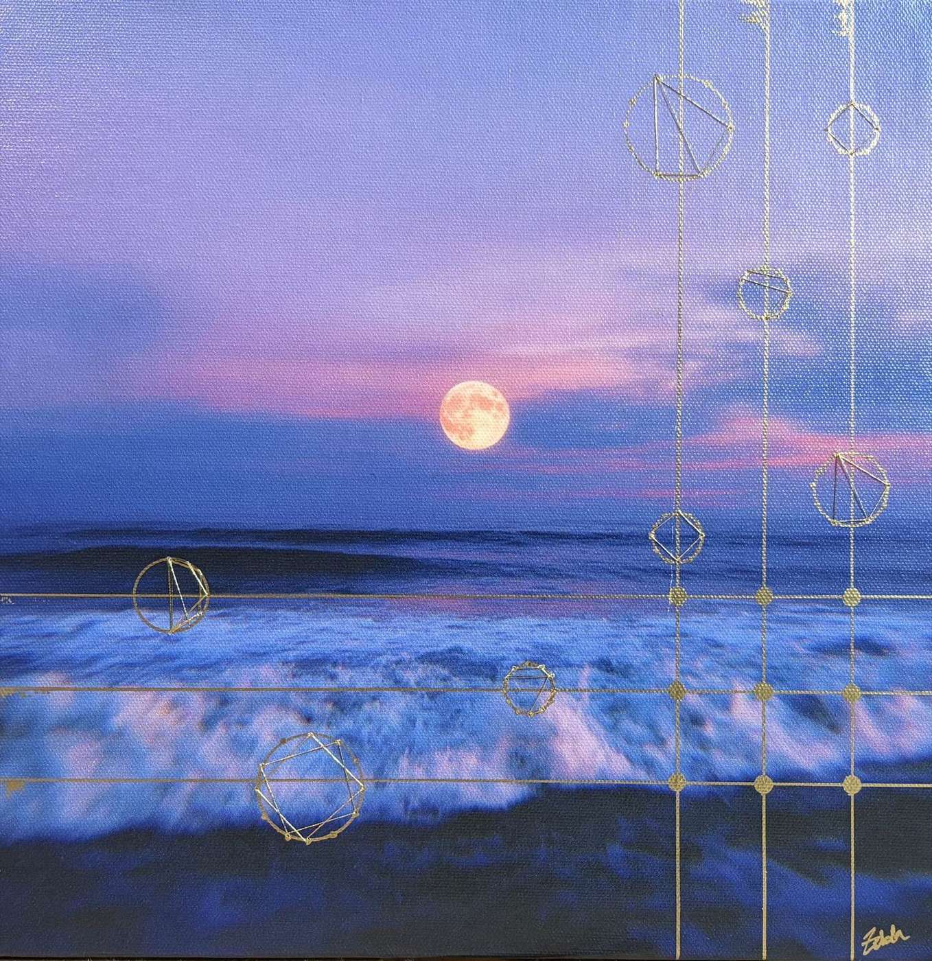 Moon by Night, original canvas by Zelda Cavanaugh