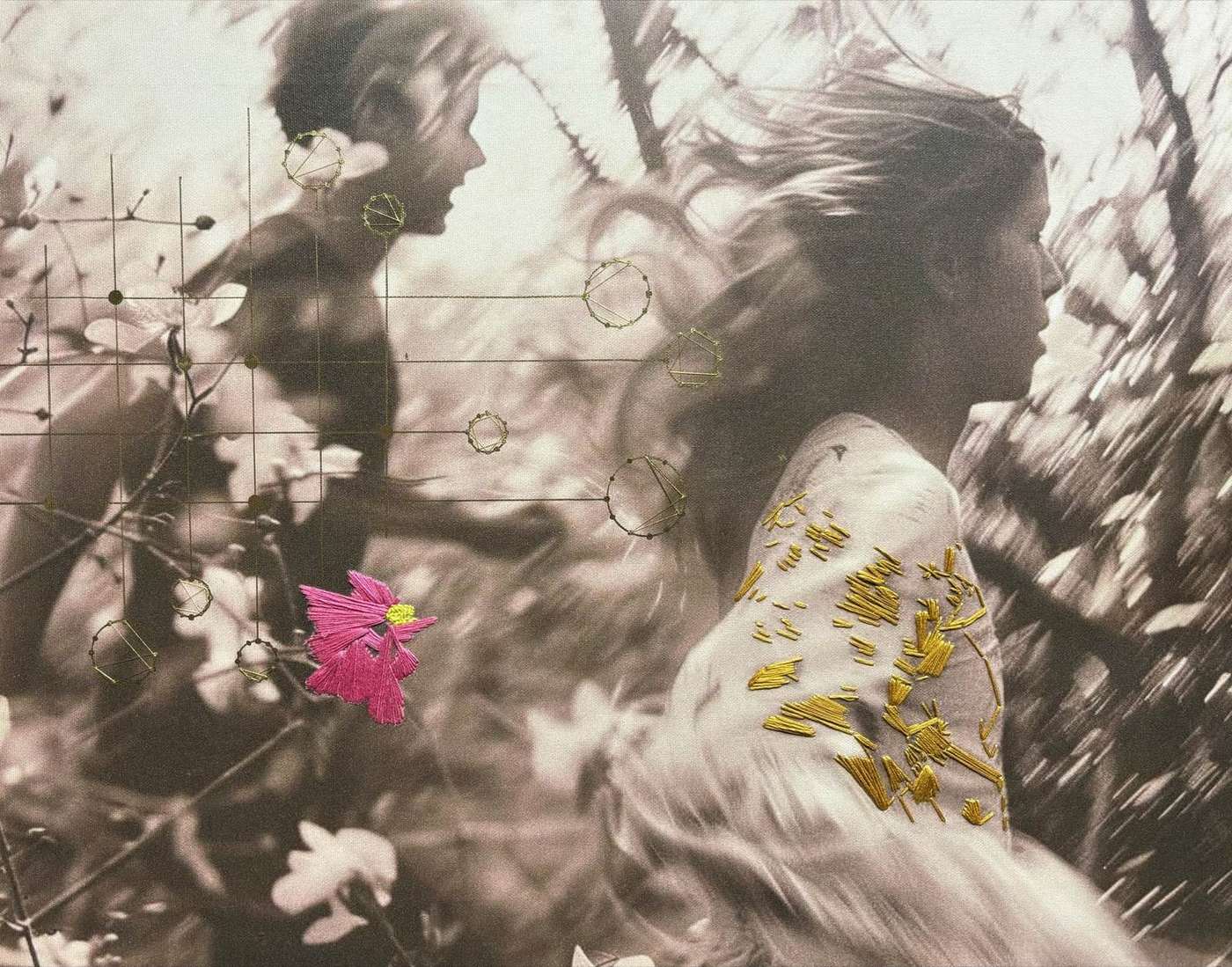 Trajectory, view 1, original canvas, Recovery by Zelda Cavanaugh